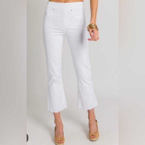 SPANX Jeans Spanx Cropped Flare Denim White Large Poshmark